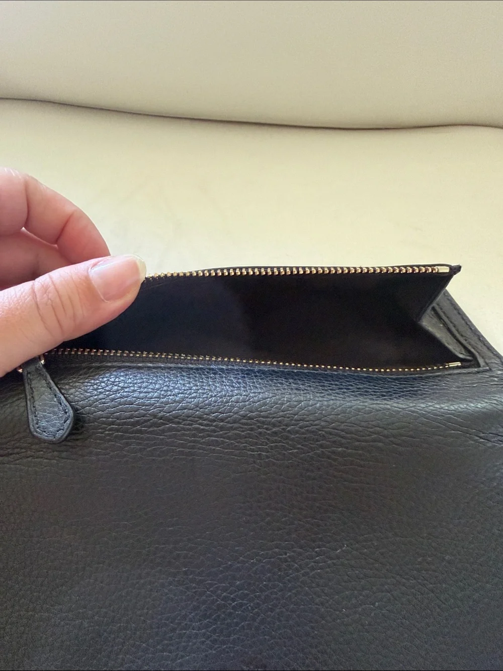 Coach Black Pebbled Leather Long Wallet - Classic Style